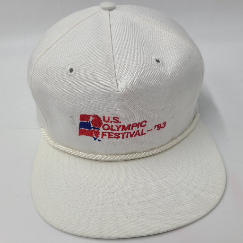 Vintage Olympics Hat‎ Strapback Texace White US Olympic Festival 1993 Rope USA